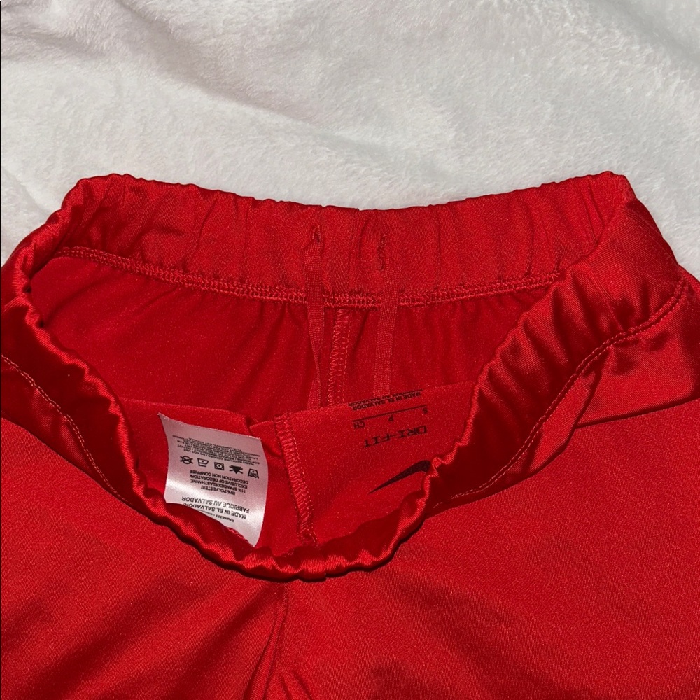 Nike Women's Bright Red Athletic Shorts with White Swoosh - Picture 4 of 4